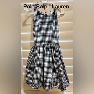 Polo by Ralph Lauren Blue and White Gingham Kids Dress